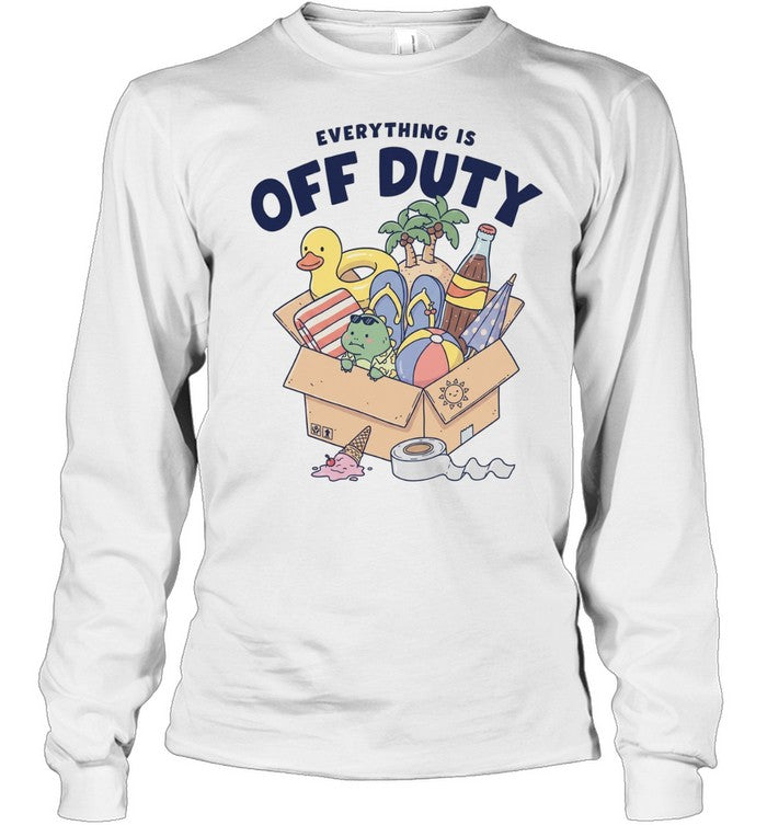 Everything is off duty cartoon beach vacation items box Unisex T-Shirt