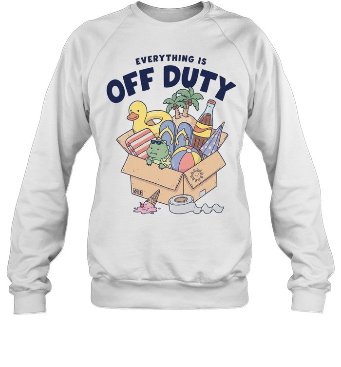 Everything is off duty cartoon beach vacation items box Unisex T-Shirt