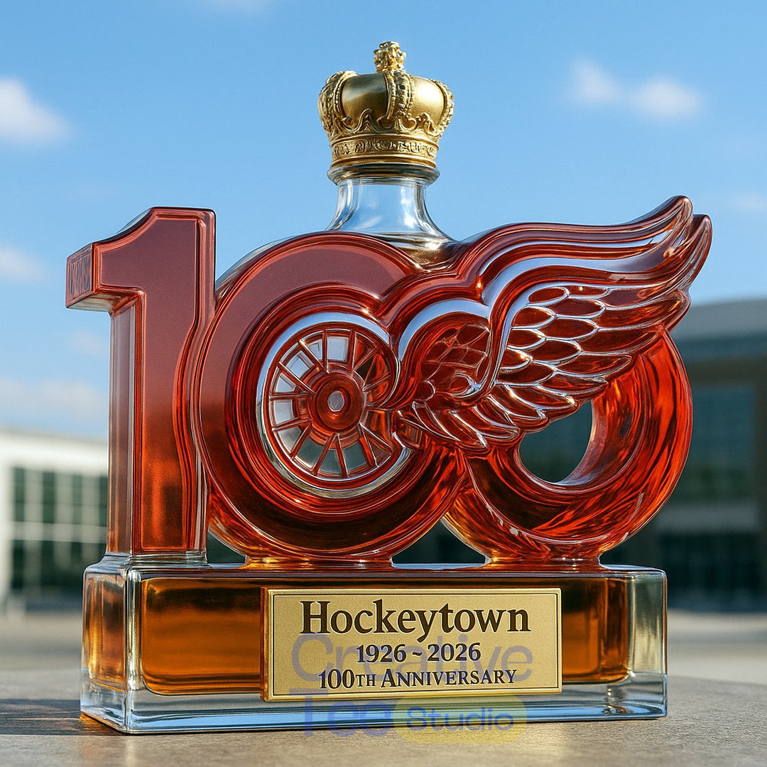 Detroit Red Wings ‘Hockeytown’ 100th Anniversary Whiskey Bottle