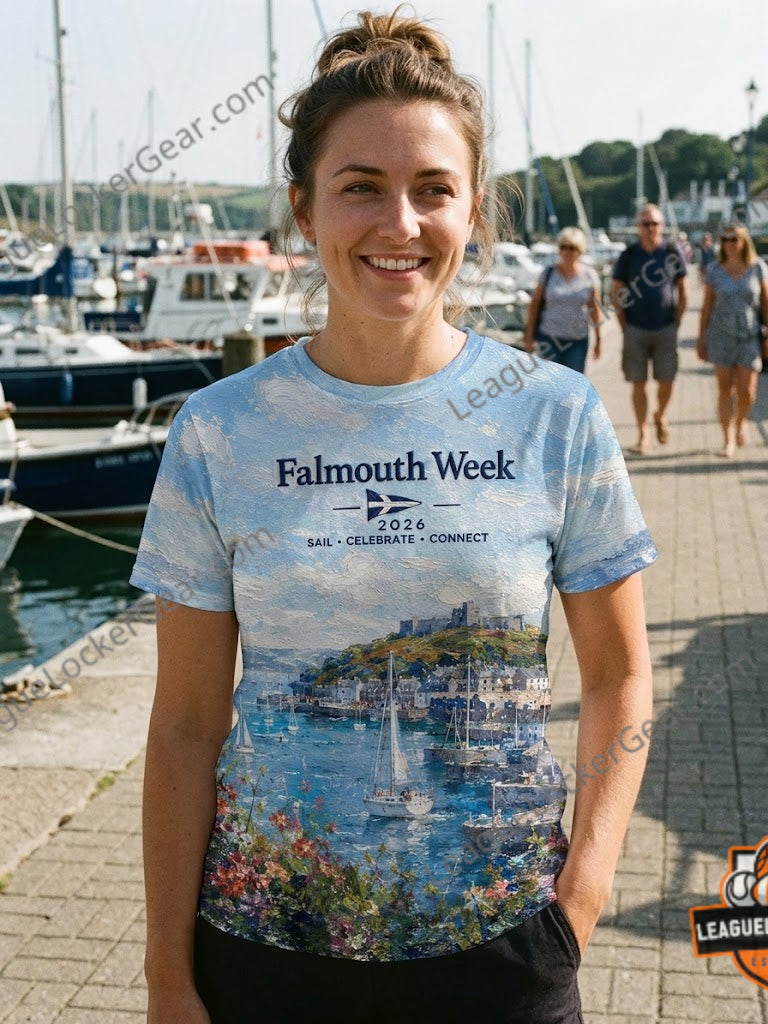 Falmouth Week 2026 Impressionist Painting Sail Celebrate Connect T-Shirt