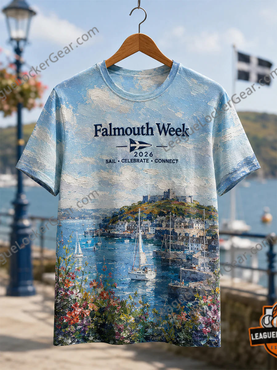 Falmouth Week 2026 Impressionist Painting Sail Celebrate Connect T-Shirt
