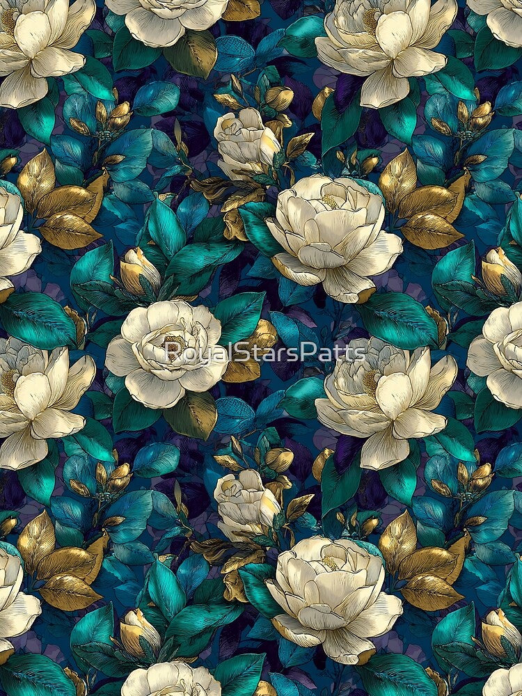 Petaled Gardenias Texture - Flower Floral Pattern  - Dad Fathers Day Gifts by RoyalStarsPatts