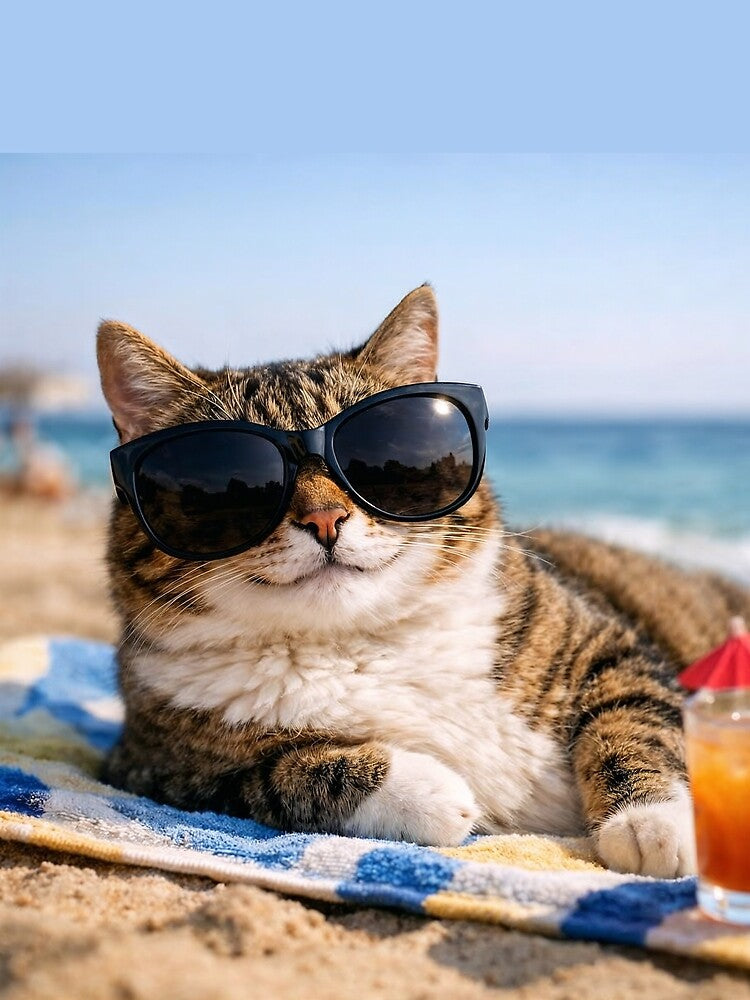 Purrrfect Beach Day by CyberCanvasCo