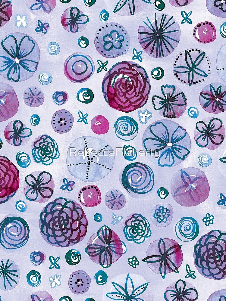 Flowers in Circles | Purple by RebeccaFlaherty