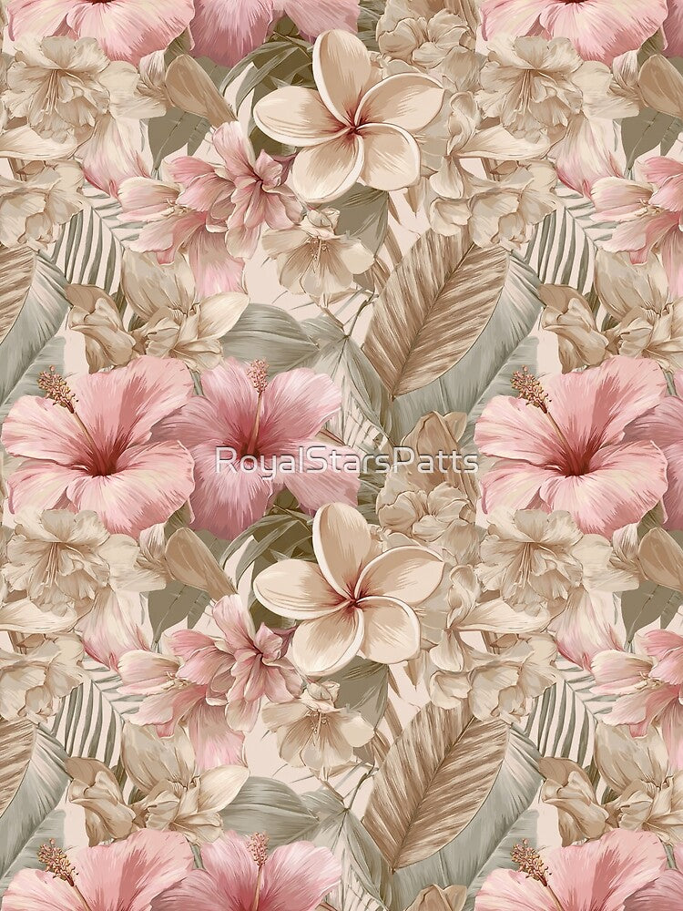 Colorful Tropical Floral Texture  - Birthday Flower Print  - Birthday Gifts For Him by RoyalStarsPatts