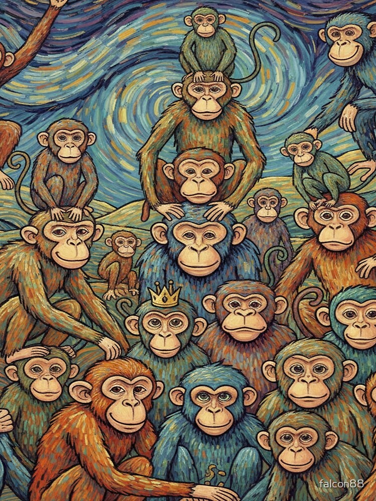 Premium Gift – Mischievous Monkeys Doodle iphone case by Imaginarium of Chaos falcon88