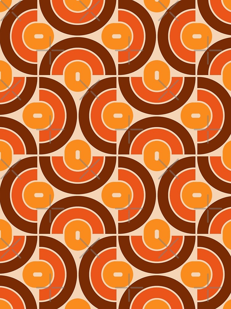 Retro 70s Mid Mod Geometric Pattern by tonymagnerart