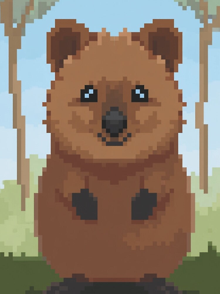 Pixel Quokka  Cute Retro 8‑Bit Australian Animal Art by Pixel8Prints