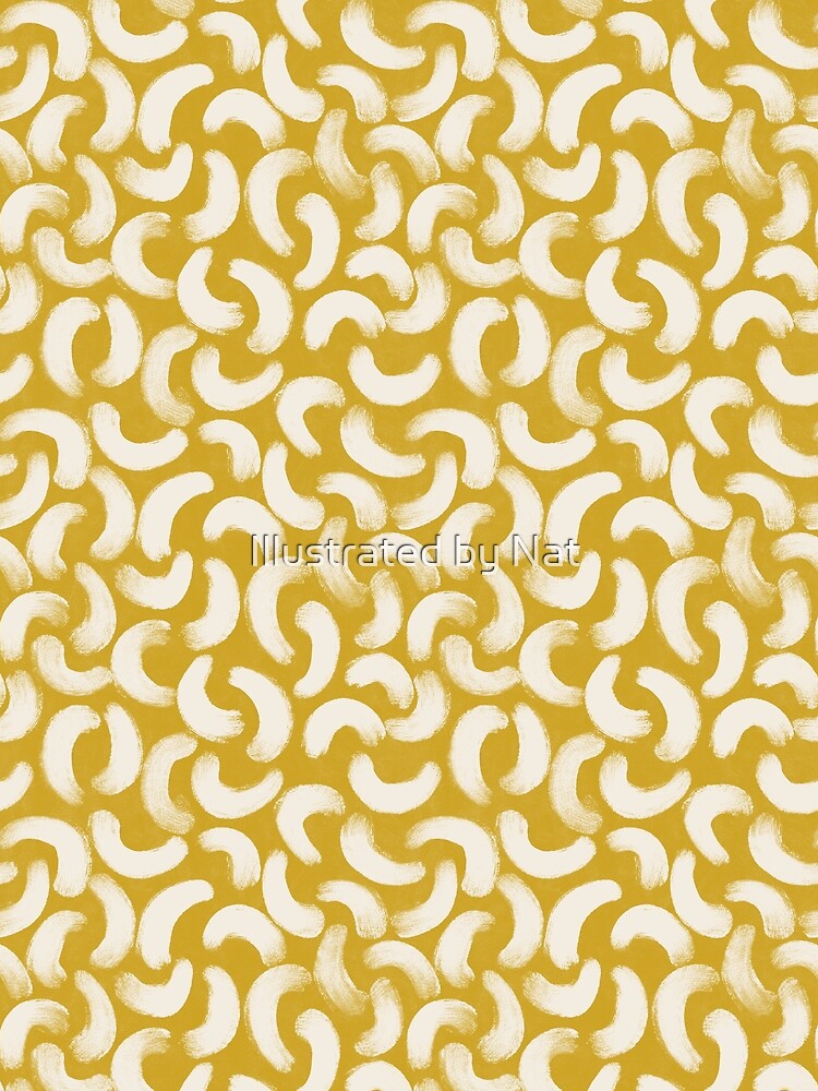 Boho gouache brush strokes in warm mustard yellow by Illustrated by Nat