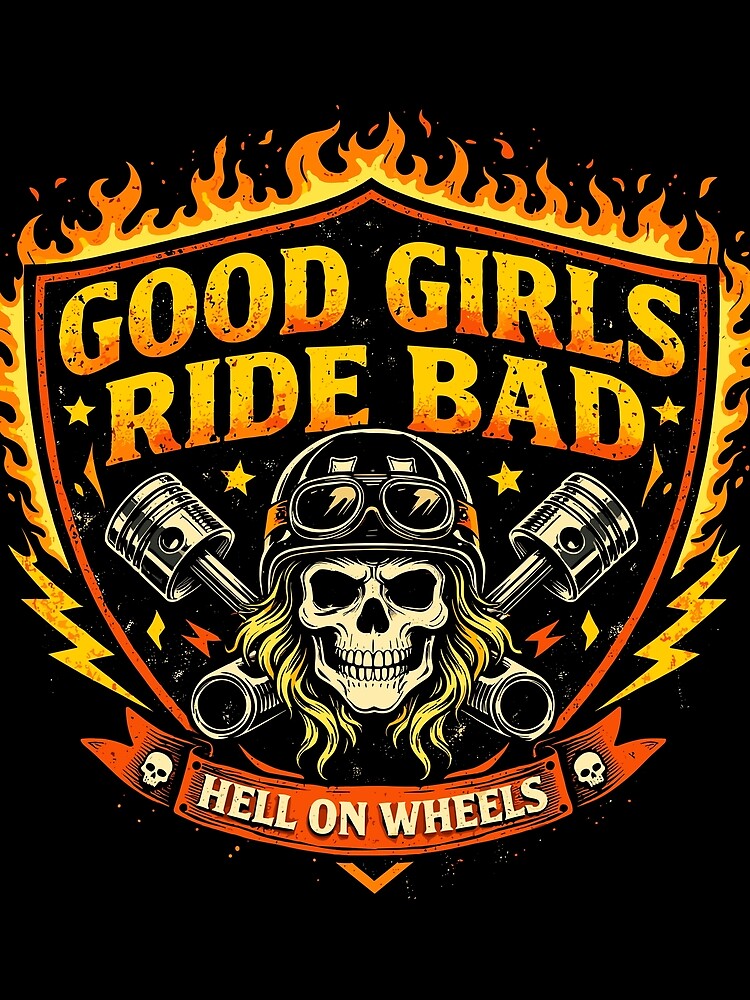 Badass Biker Girl T-Shirt by Matinez Pink