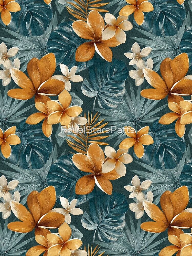 Colorful Tropical Flower Print  - Botanical Garden Pattern  - Christmas Gifts by RoyalStarsPatts