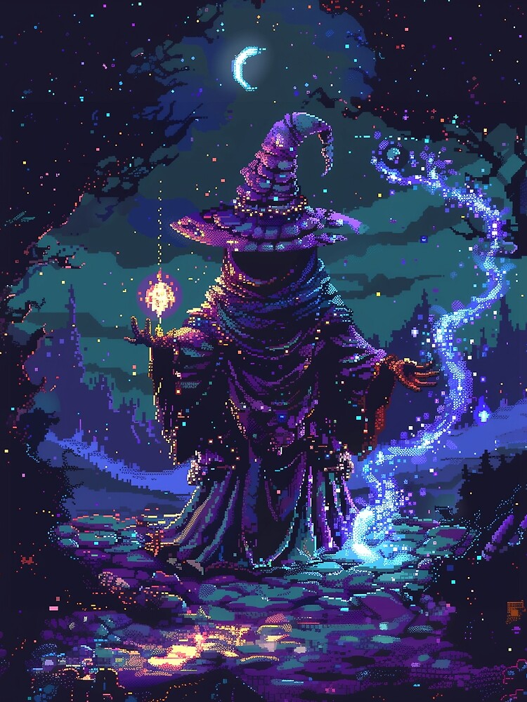 Dark Wizard Pixel Art by Kaos-Bit