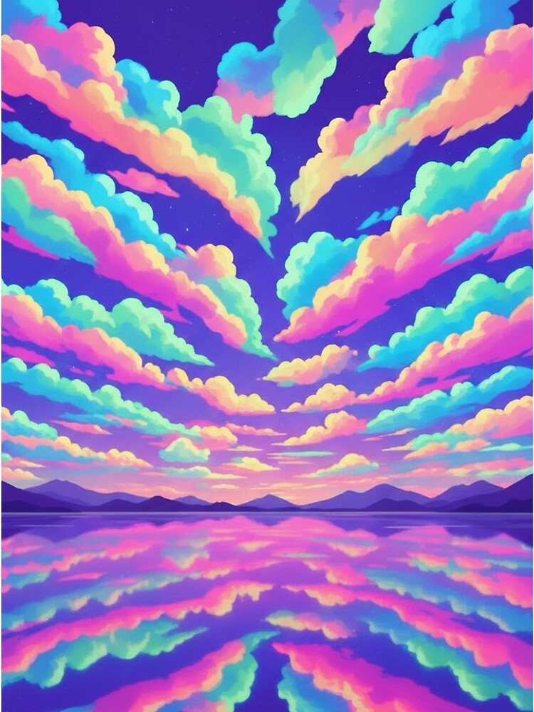 Dreamy Pastel Sunset Clouds – Vibrant Cotton Candy Sky Landscape by Neo-merch