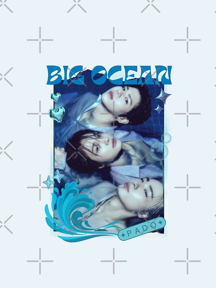Big Ocean Blue Kpop Group Retro Collage Design by HELL0WBELLO