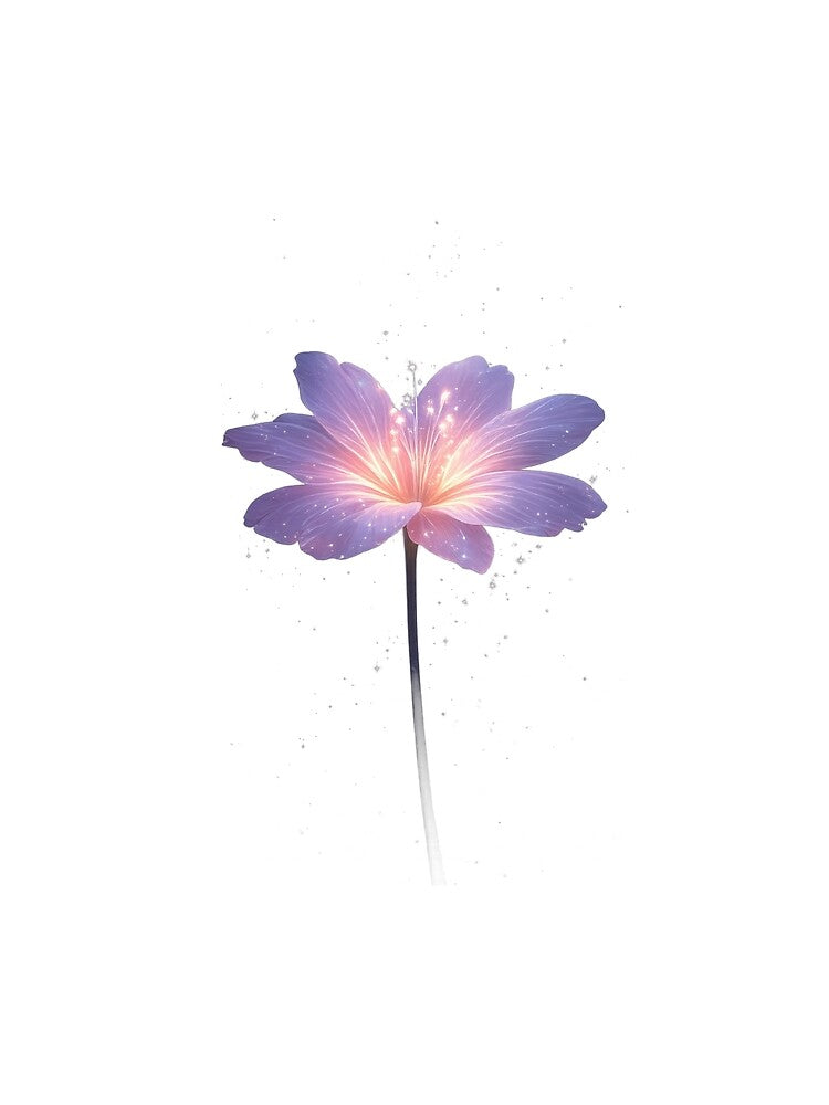 Glowing Purple Flower with Soft Light and Sparkles by MKVisions