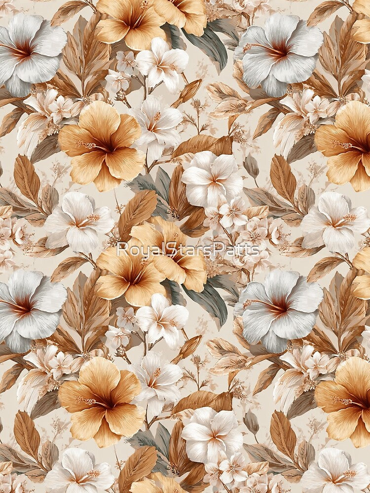 Lush Tropical Flower Print  - Botanical Garden Pattern  - Birthday Gifts by RoyalStarsPatts