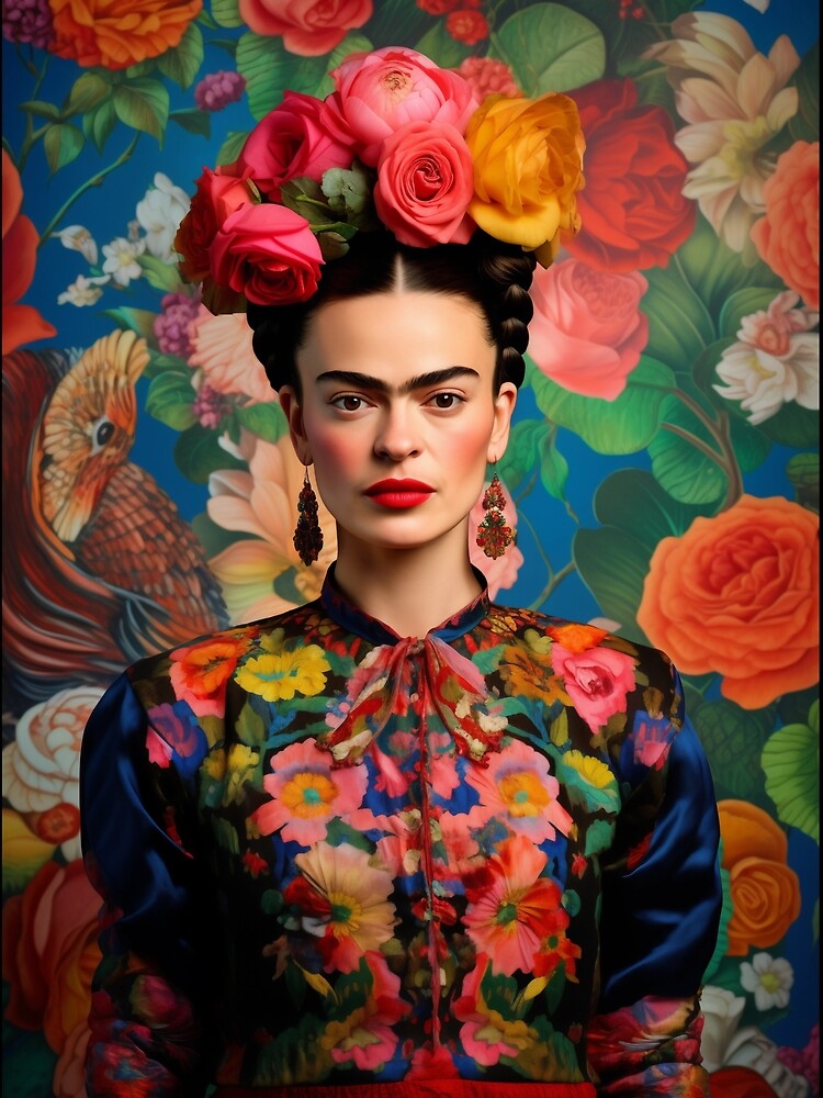 Frida Khalo with flowers Orignial Artwork by Anthony Bagalini