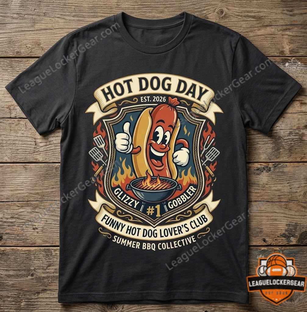 Funny Hot Dog Lover’s Club Hot Dog Day 2026 Glizzy Gobbler T-Shirt