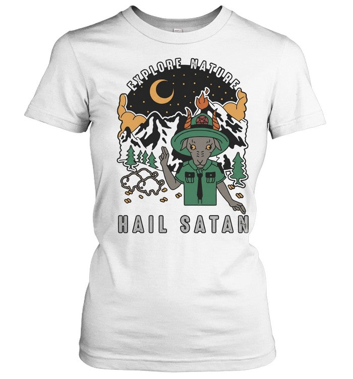 Goat scout pointing explore nature hail satan Unisex T-Shirt