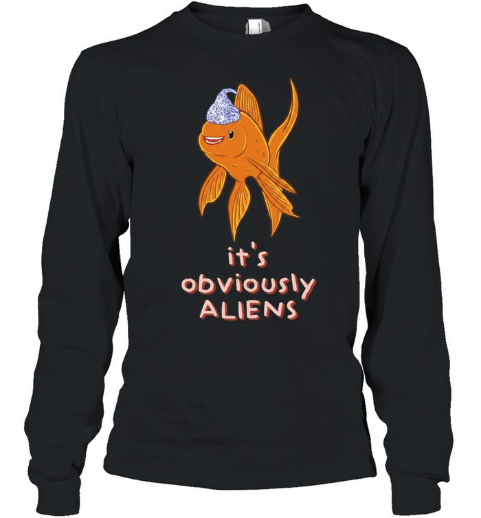 Goldfish wearing tin foil hat it is obviously aliens Unisex T-Shirt