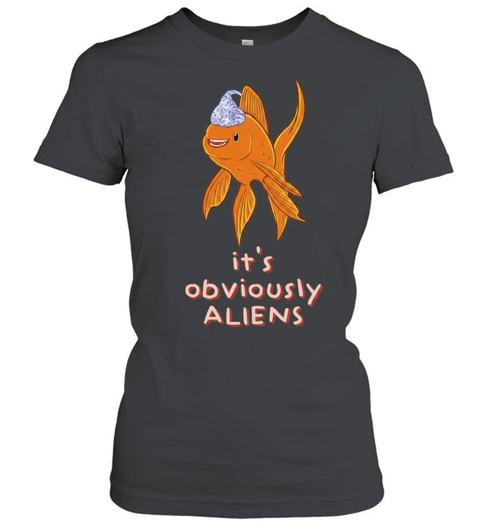 Goldfish wearing tin foil hat it is obviously aliens Unisex T-Shirt