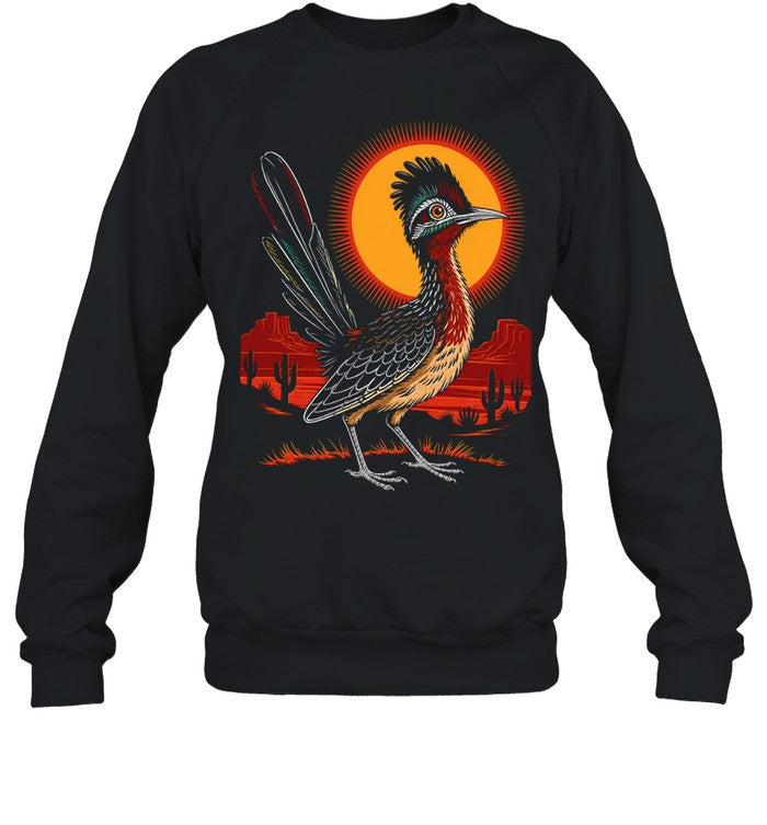 Greater Roadrunner Southwest Desert Nature Landscape Sunset Illustration Unisex T-Shirt