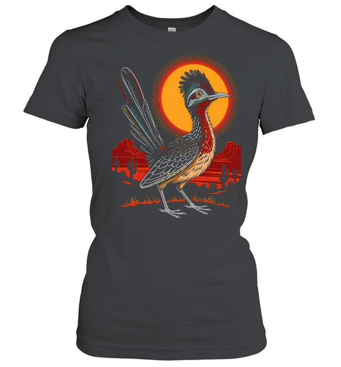 Greater Roadrunner Southwest Desert Nature Landscape Sunset Illustration Unisex T-Shirt