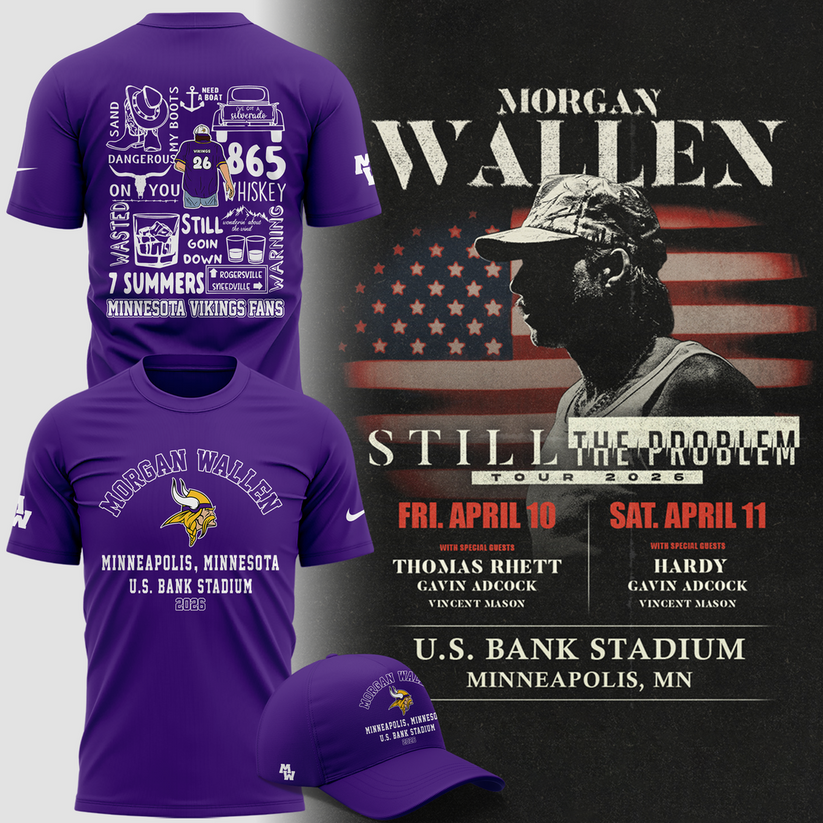 Minnesota Vikings x Morgan Wallen Still The Problem Tour 2026 T-Shirt