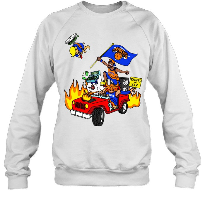 In Six Car Driving Fire Helicopter Cartoon Unisex T-Shirt