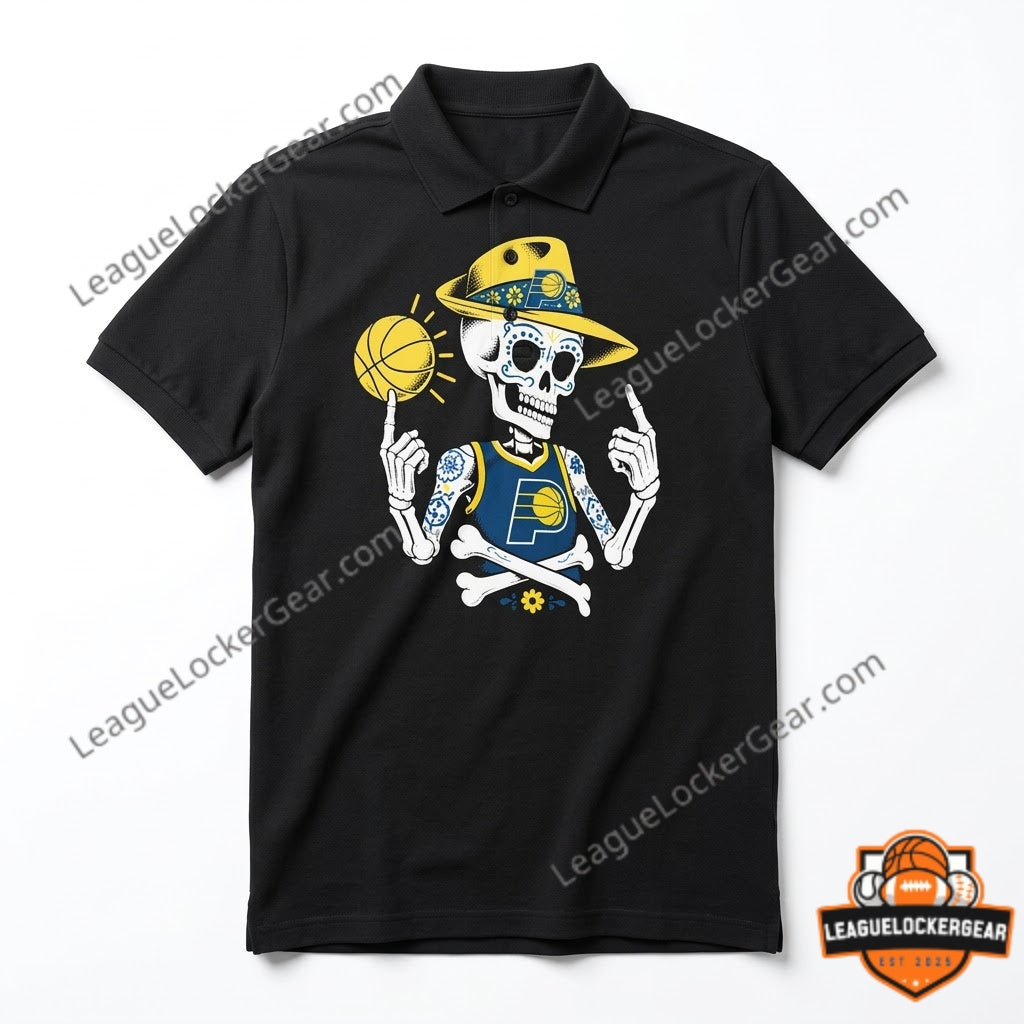 Indiana Pacers Mexico City CDMX Game 2026 Sugar Skull Skeleton Hoodie