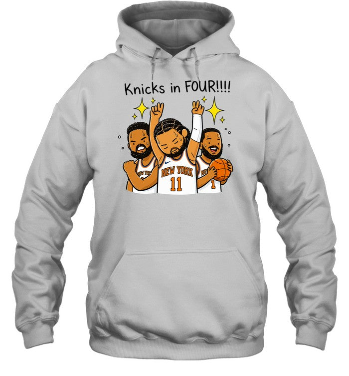 Jalen Brunson Knicks in Four Cartoon Basketball Finals 2026 Unisex T-Shirt