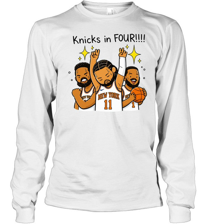 Jalen Brunson Knicks in Four Cartoon Basketball Finals 2026 Unisex T-Shirt