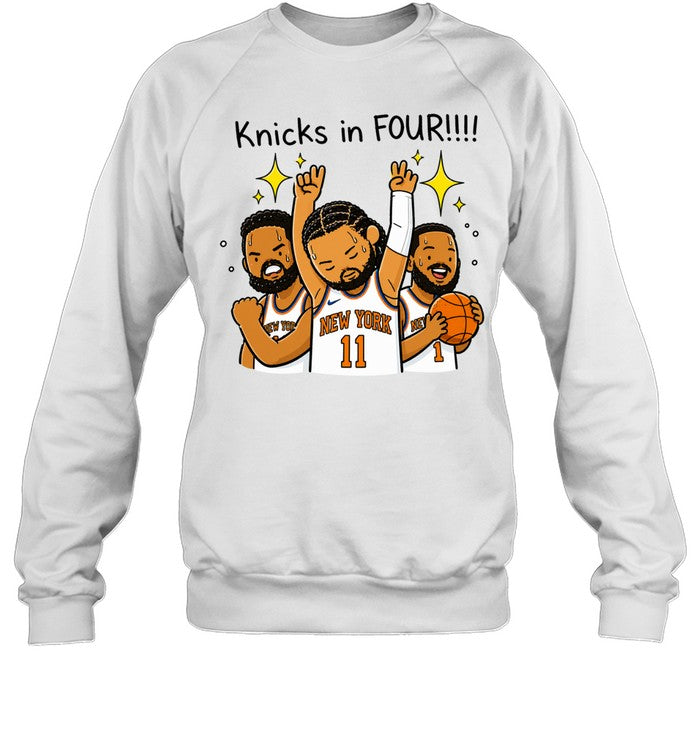 Jalen Brunson Knicks in Four Cartoon Basketball Finals 2026 Unisex T-Shirt