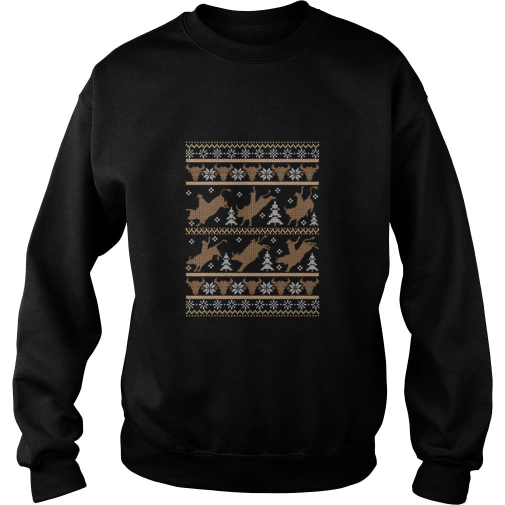 Bull rider ugly christmas sweater
