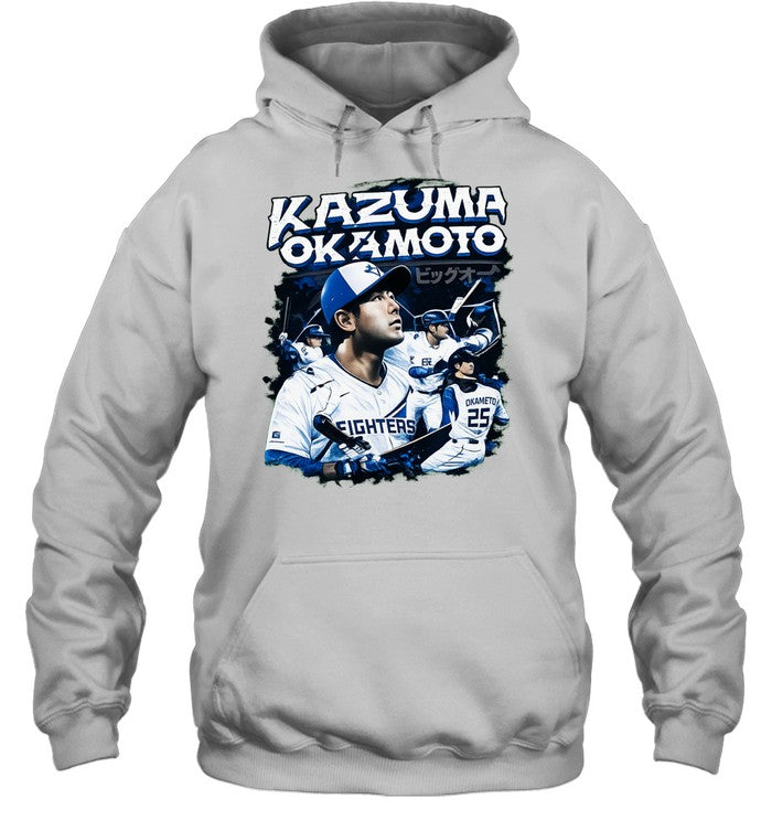 Kazuma Okamoto Fighters Japanese baseball player action collage jersey Unisex T-Shirt