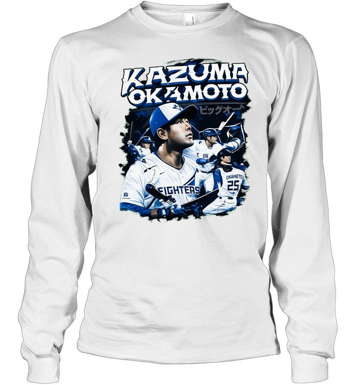 Kazuma Okamoto Fighters Japanese baseball player action collage jersey Unisex T-Shirt