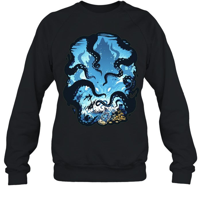 Kraken Dungeons and Dragons Nautical Underwater Sea Creature Fantasy RPG Gaming Unisex T-Shirt