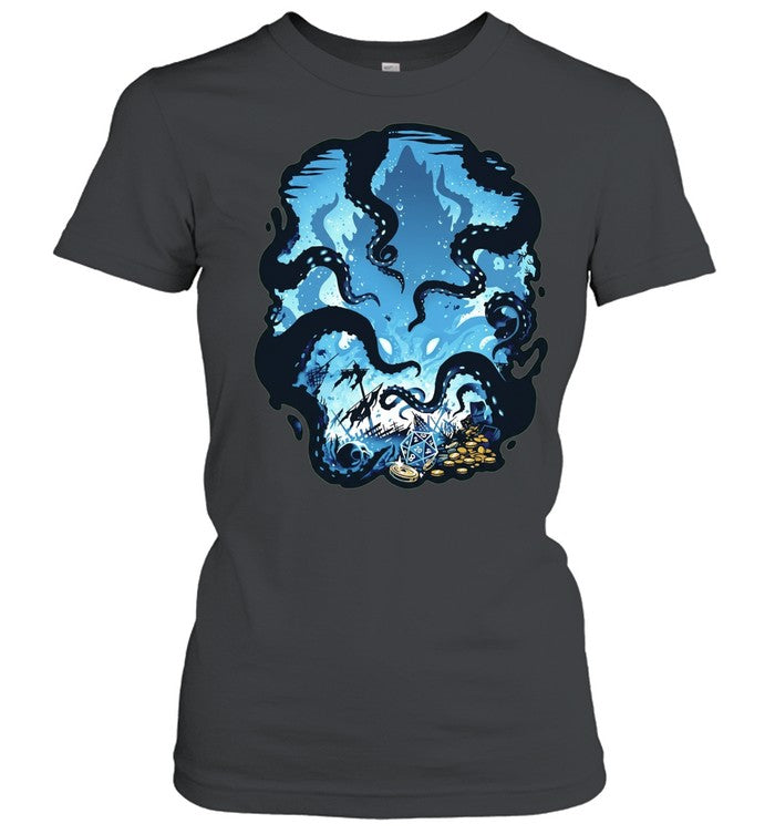 Kraken Dungeons and Dragons Nautical Underwater Sea Creature Fantasy RPG Gaming Unisex T-Shirt