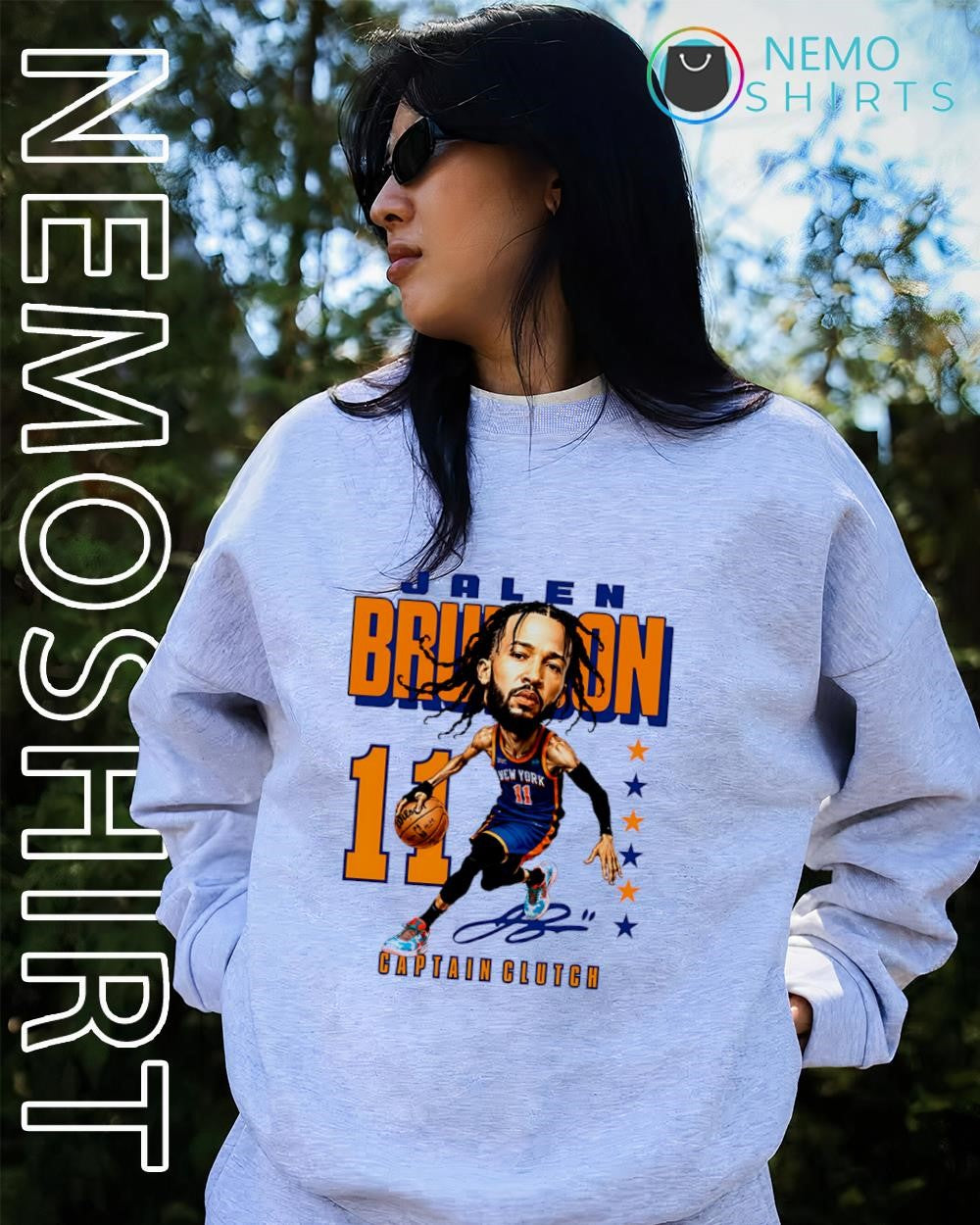 Captain Clutch Jalen Brunson 11 New York Knicks player signature shirt