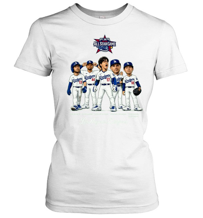 LA Dodgers Shohei Ohtani Freddie Freeman Max Muncy Andy Pages and Yoshinobu Yamamoto Unisex T-Shirt