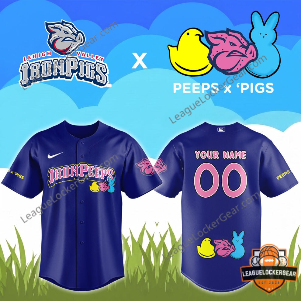 Lehigh Valley IronPigs Peeps x Pigs Collaboration Baseball Jersey