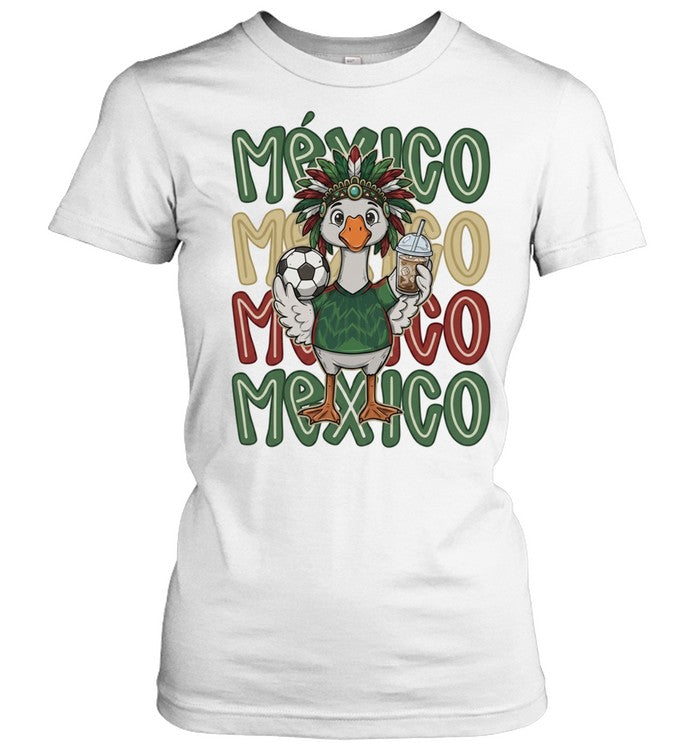 Mexico Soccer Goose with Football and Drink World Cup 2026 Unisex T-Shirt