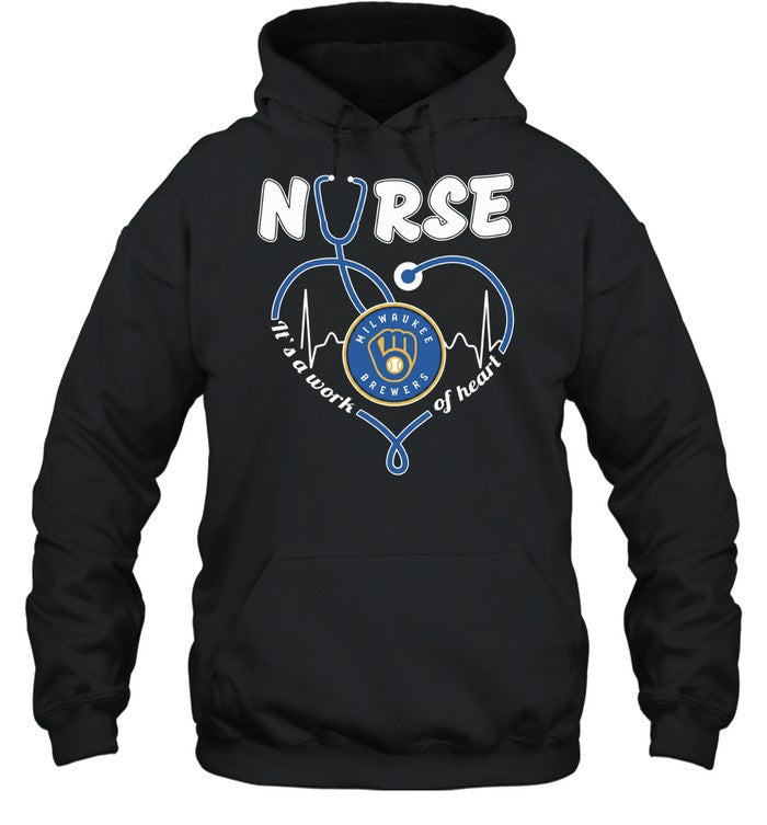 Milwaukee Brewers nurse it’s a work of heart stethoscope shaped heart Unisex T-Shirt