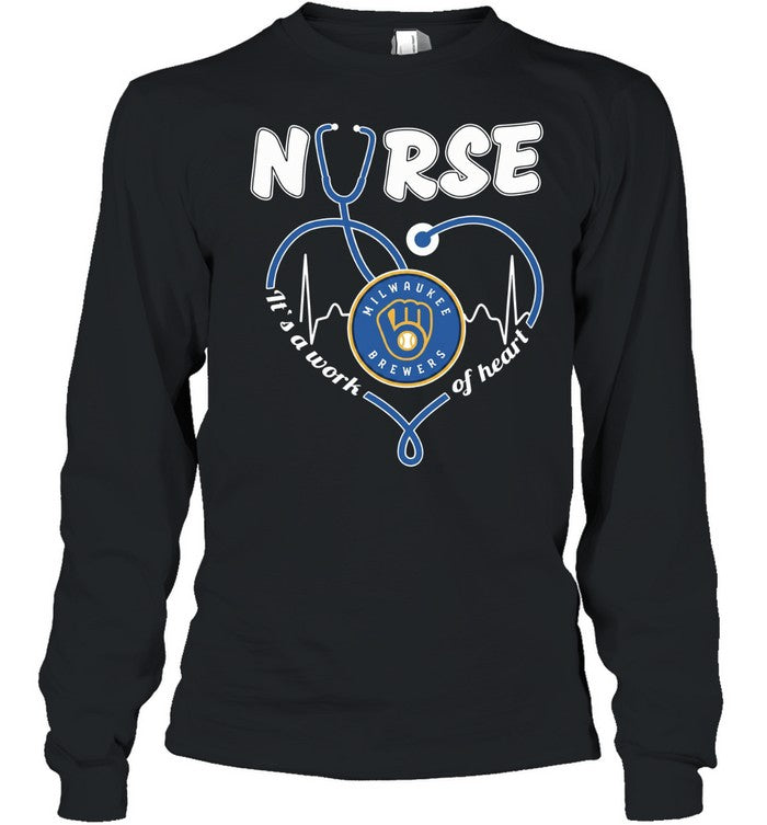 Milwaukee Brewers nurse it’s a work of heart stethoscope shaped heart Unisex T-Shirt
