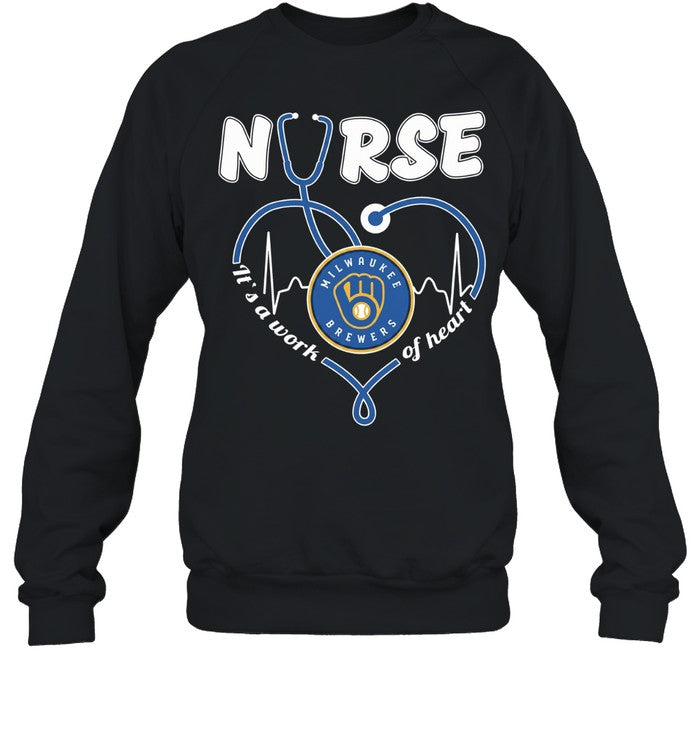 Milwaukee Brewers nurse it’s a work of heart stethoscope shaped heart Unisex T-Shirt
