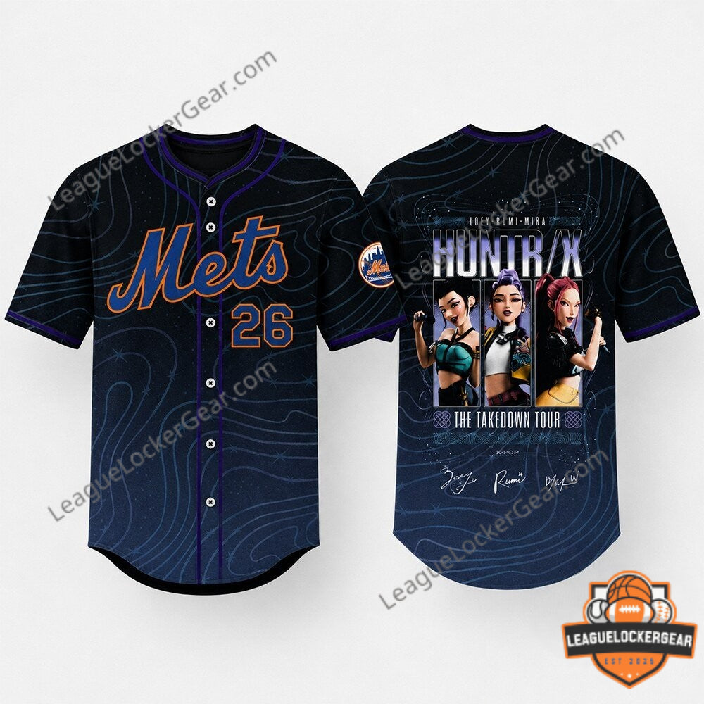 New York Mets HUNTR/X The Takedown Tour K-POP Baseball Jersey
