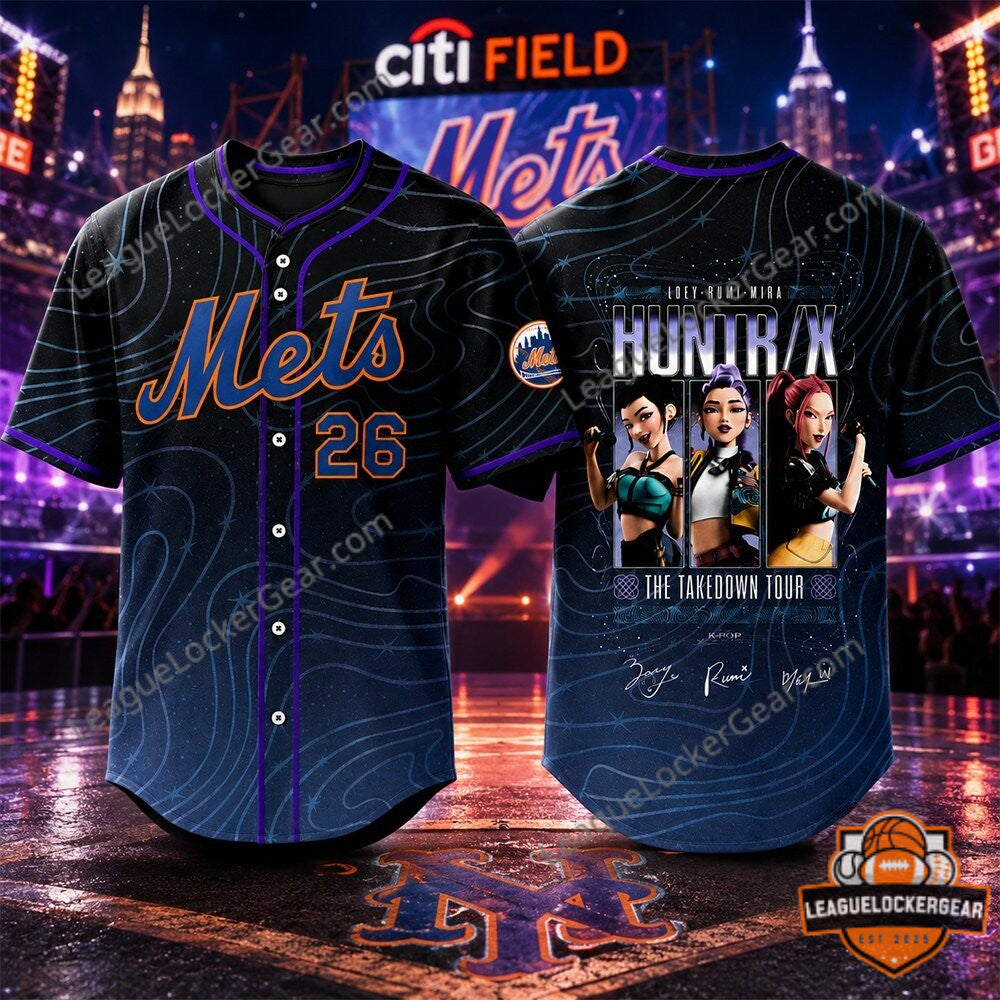 New York Mets HUNTR/X The Takedown Tour K-POP Baseball Jersey