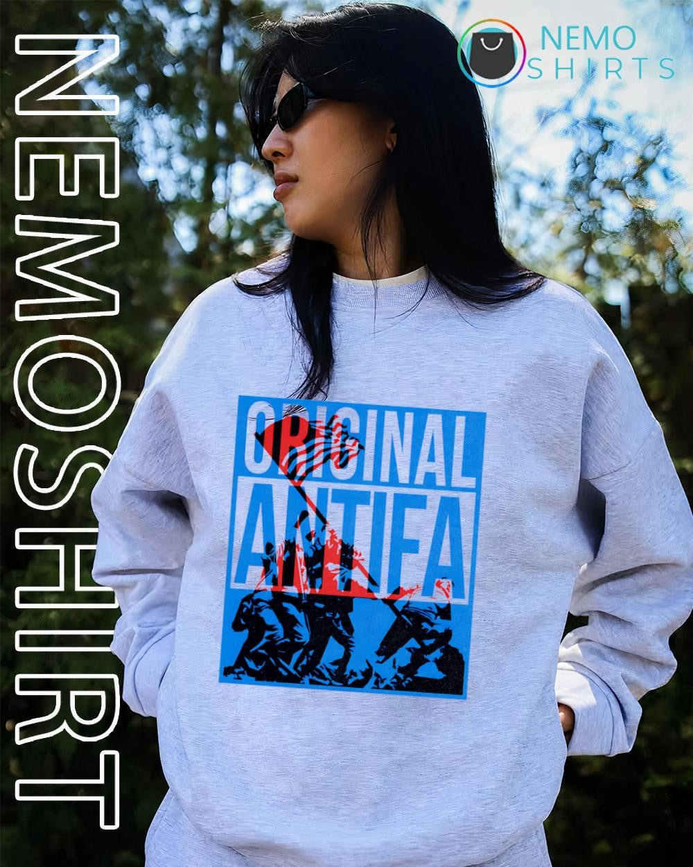 Original Antifa U.S. flag on Iwo Jima World War II shirt