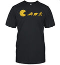 Pac-Man lion bear viking chasing cheese reference parody Unisex T-Shirt