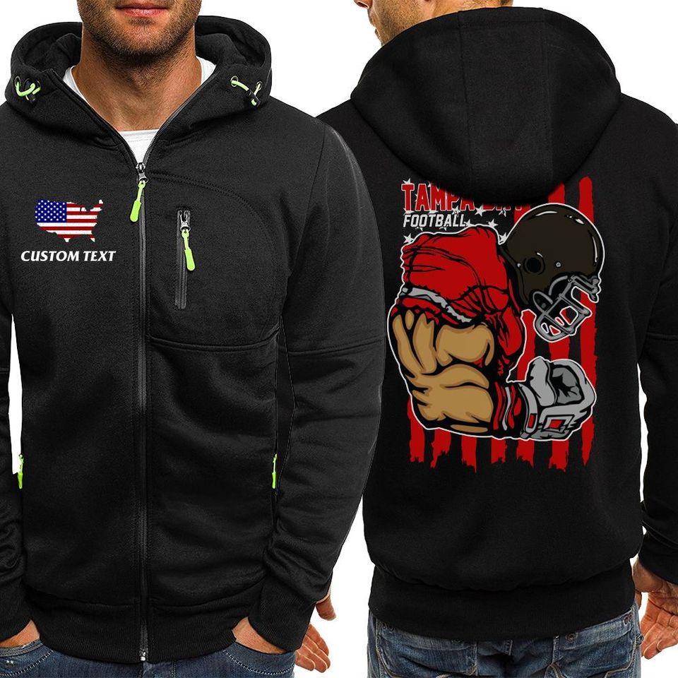 Personalized Tampa Bay Buccaneers Zip Tactical Hoodie Customize name